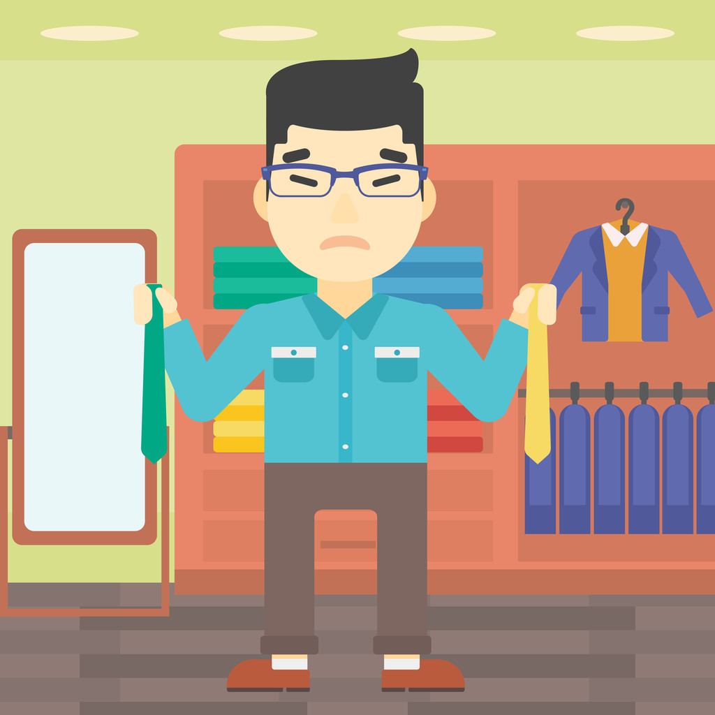 客户选择领带矢量插图.照片 客户选择领带矢量插图.照片