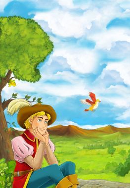 年輕人在一些花園里散步