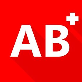 Ab +血型，红色背景