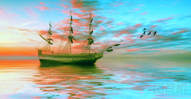 對一個(gè)美麗的風(fēng)景帆船