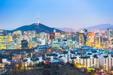 在韩国的首尔城市天际线图片