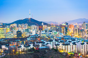 在韩国的首尔城市天际线图片
