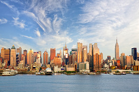 曼哈顿在日落之前照片