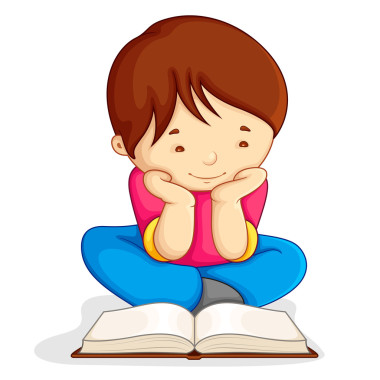 男孩讀打開的書圖片