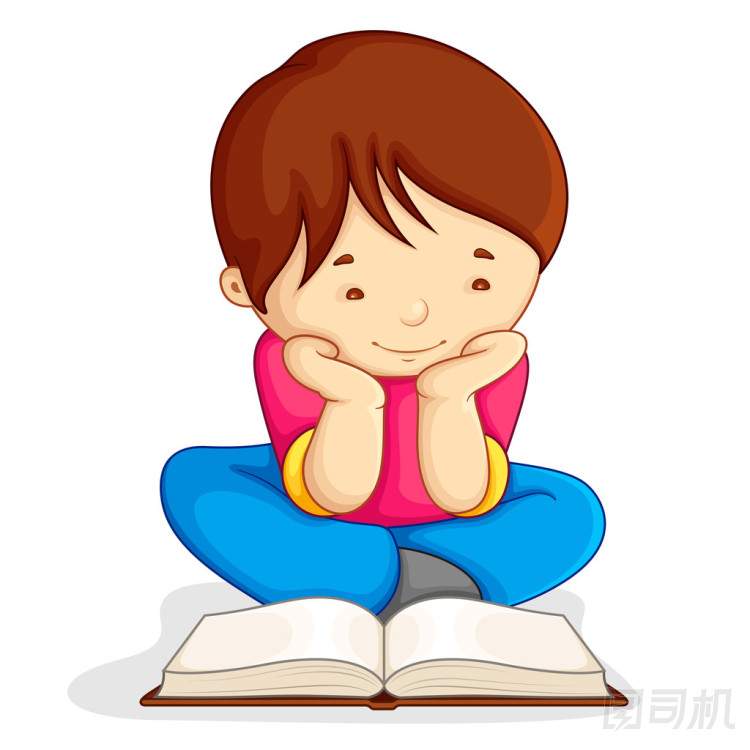 男孩讀打開(kāi)的書(shū)圖片