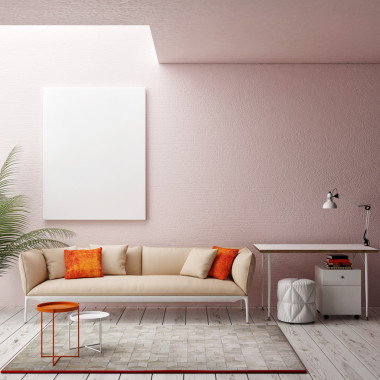 模擬與復(fù)古時(shí)髦閣樓室內(nèi)背景，3d 渲染的海報(bào)