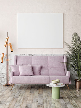 模拟与复古时髦阁楼室内背景，3d 渲染的海报