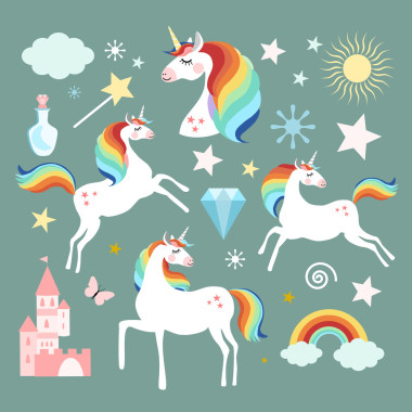 獨角獸仙女魔法元素集合