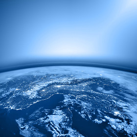 物理世界地图插图。这幅图像由美国国家航空航天局提供的元素