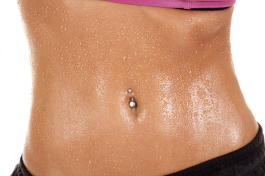 汗女人的胃圖片