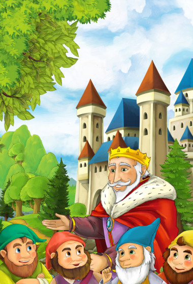 大和丰富多彩的城堡附近的小矮人