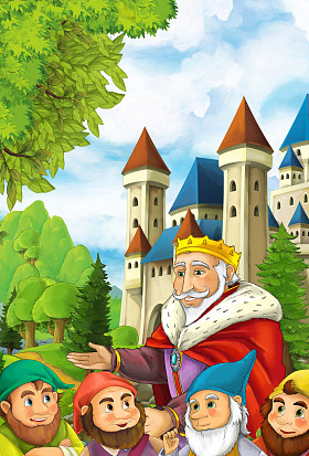 大和丰富多彩的城堡附近的小矮人