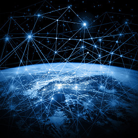 物理世界地图插图。这幅图像由美国国家航空航天局提供的元素