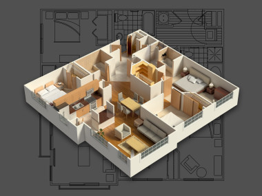3d 帶家具的房子內(nèi)部圖片