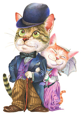 两只猫在复古风潮