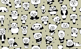 有趣的熊猫，无缝模式为您的设计