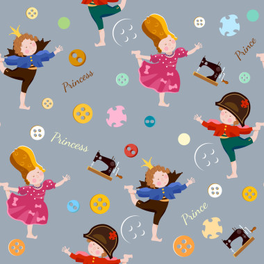 有趣的孩子們玩的王子和公主的無縫模式