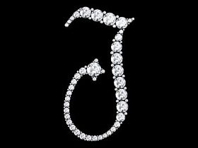 孤立在黑色的宝石钻石字母