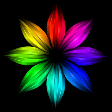 抽象的未來(lái)派彩虹花圖片