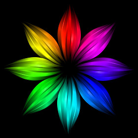 抽象的未来派彩虹花图片