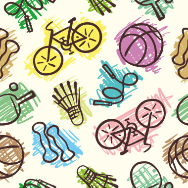 運(yùn)動(dòng)元素?zé)o縫圖案