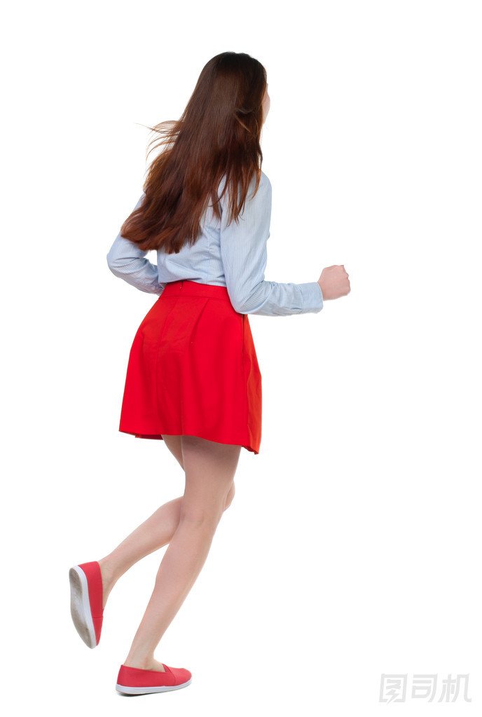 正在運(yùn)行的女人的側(cè)視圖.照片