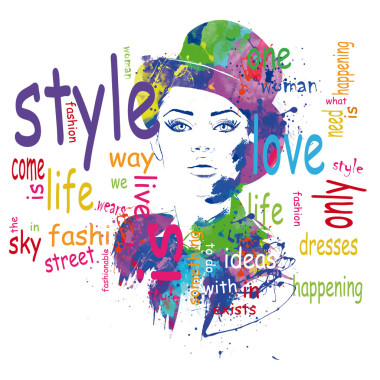 素描风格的时尚女孩.图片