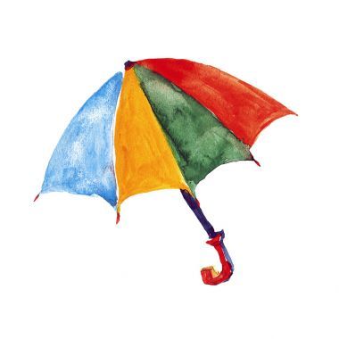 水彩形象的陽(yáng)傘