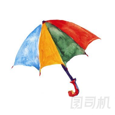 水彩形象的陽(yáng)傘