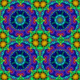 彩色抽象无缝图案与花圈装饰