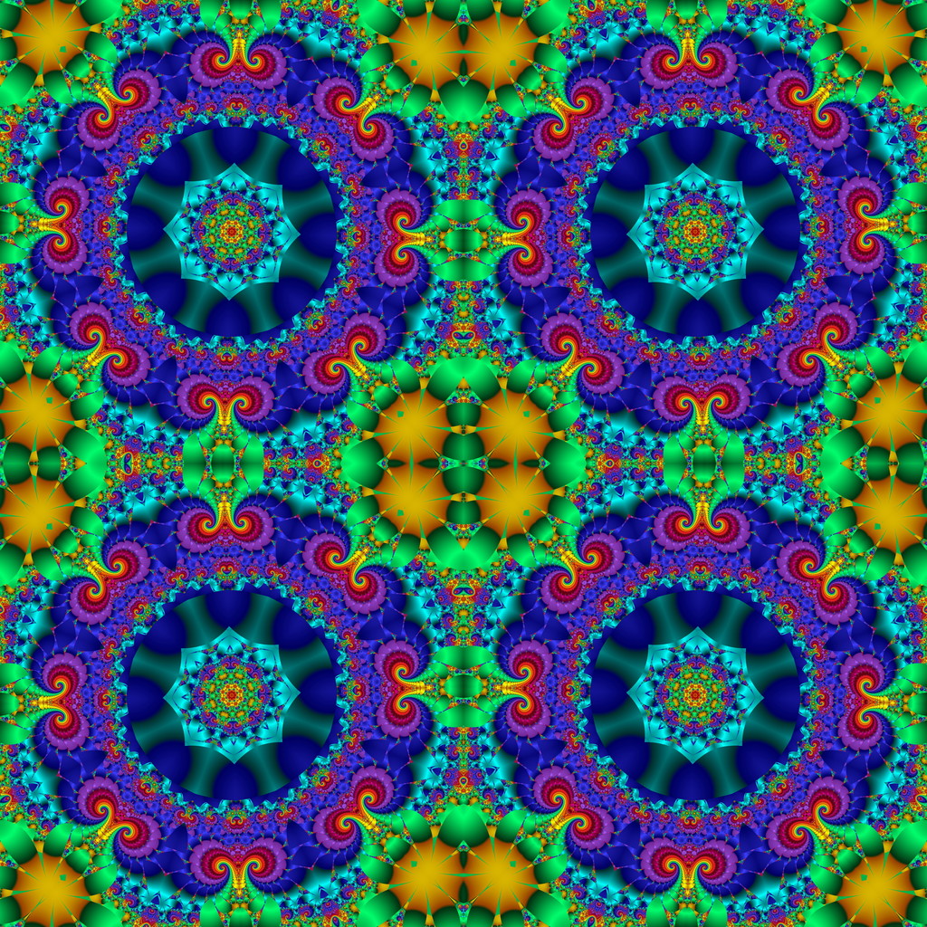 彩色抽象无缝图案与花圈装饰