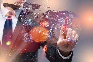 世界運輸概念的商人