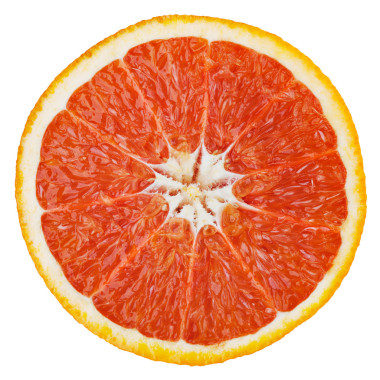 葡萄柚與剪切路徑在白色背景上孤立