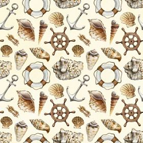 模式与水彩插图的贝壳照片