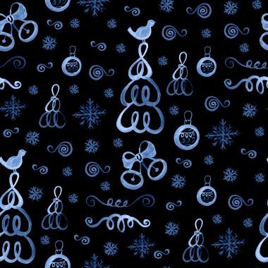 與老式的快樂(lè)圣誕元素?zé)o縫模式