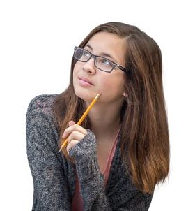 漂亮的混血女孩想用铅笔图片