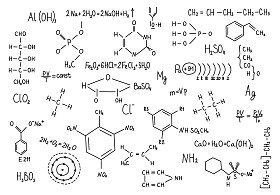 手绘化学公式图片
