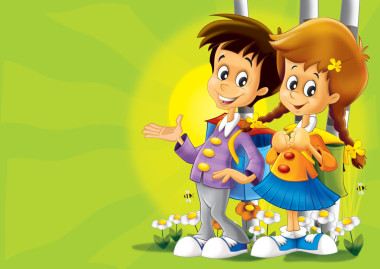 孩子們一起散步