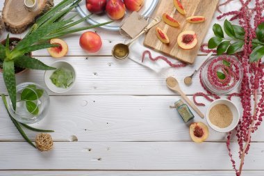 烹飪化妝品、 蘆薈、 桃子、 莧菜