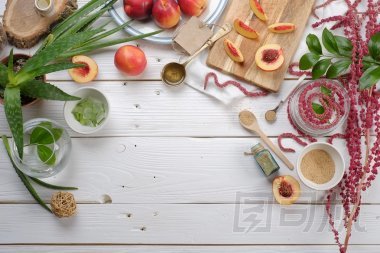 烹飪化妝品、 蘆薈、 桃子、 莧菜