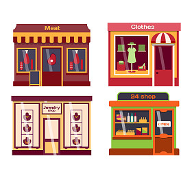 商店门面矢量图