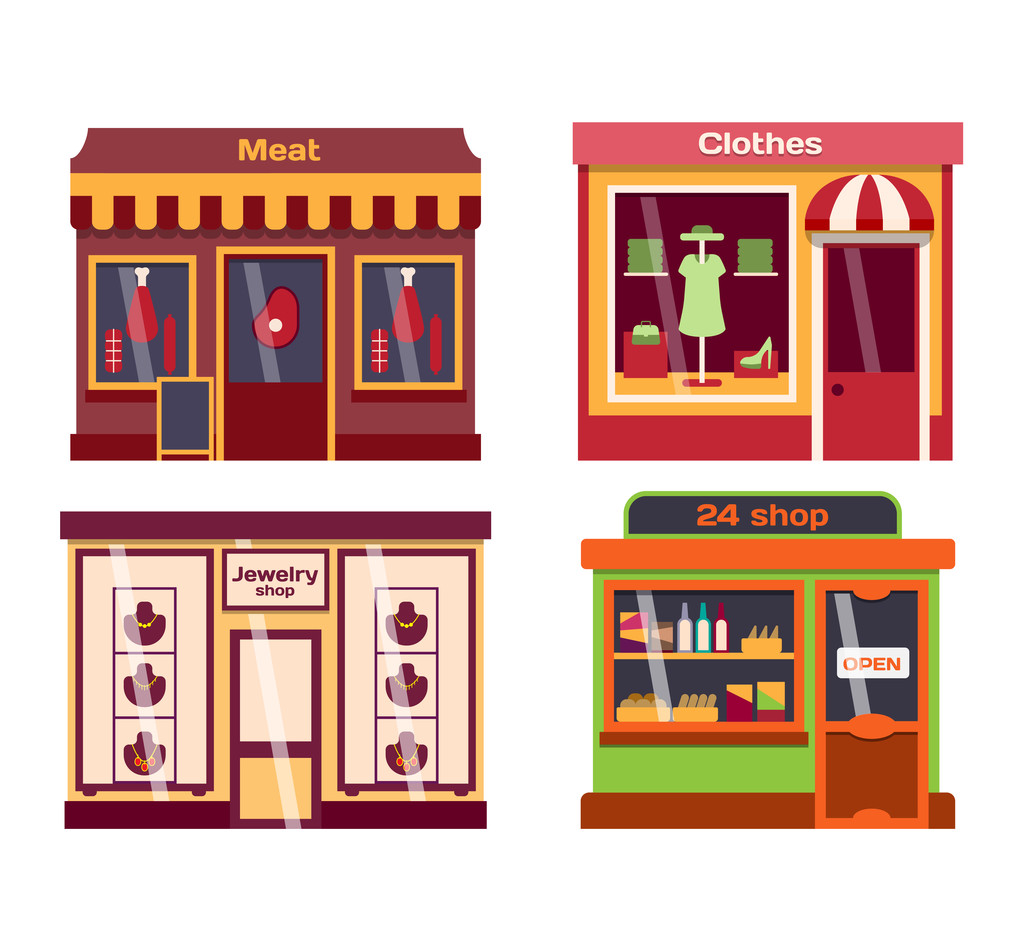 商店门面矢量图