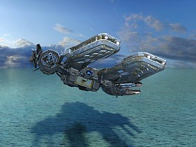 3d cg 渲染的空间站图片