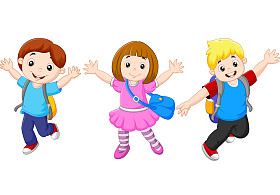 快乐的小孩去上学图片