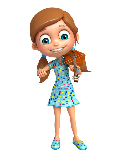 孩子们与钢琴的女孩