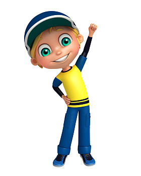 孩子男孩滑稽的姿势