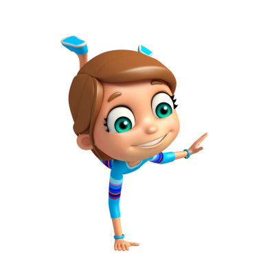 孩子們女孩有趣的姿勢(shì)