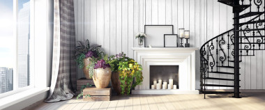 現(xiàn)代明亮的室內。3d 渲染圖片