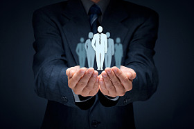 市场领导者和领导概念的业务图片