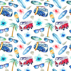 手绘水彩海洋冲浪套装图片